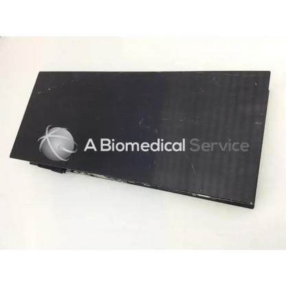Black rectangular laptop lid with silver tandem ttc7-14 edge 95 mxp video conference logo and biomedical service text
