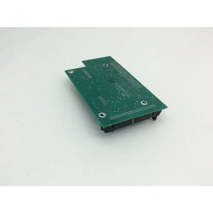 Green rectangular teamequip fluidics backplane t92646 circuit board with silver solder points and black plastic connectors