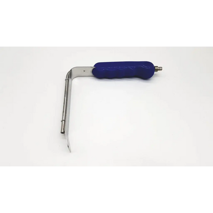 Techman surgical af-003393 britetrac retractor blue-handled l-shaped surgical laryngoscope with metallic shaft and curved blade