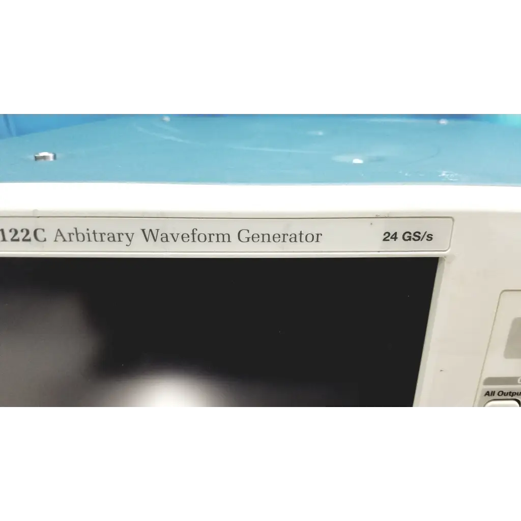 Tektronix awg7122c white arbitrary waveform generator with black screen featuring 24 gs/s specification label