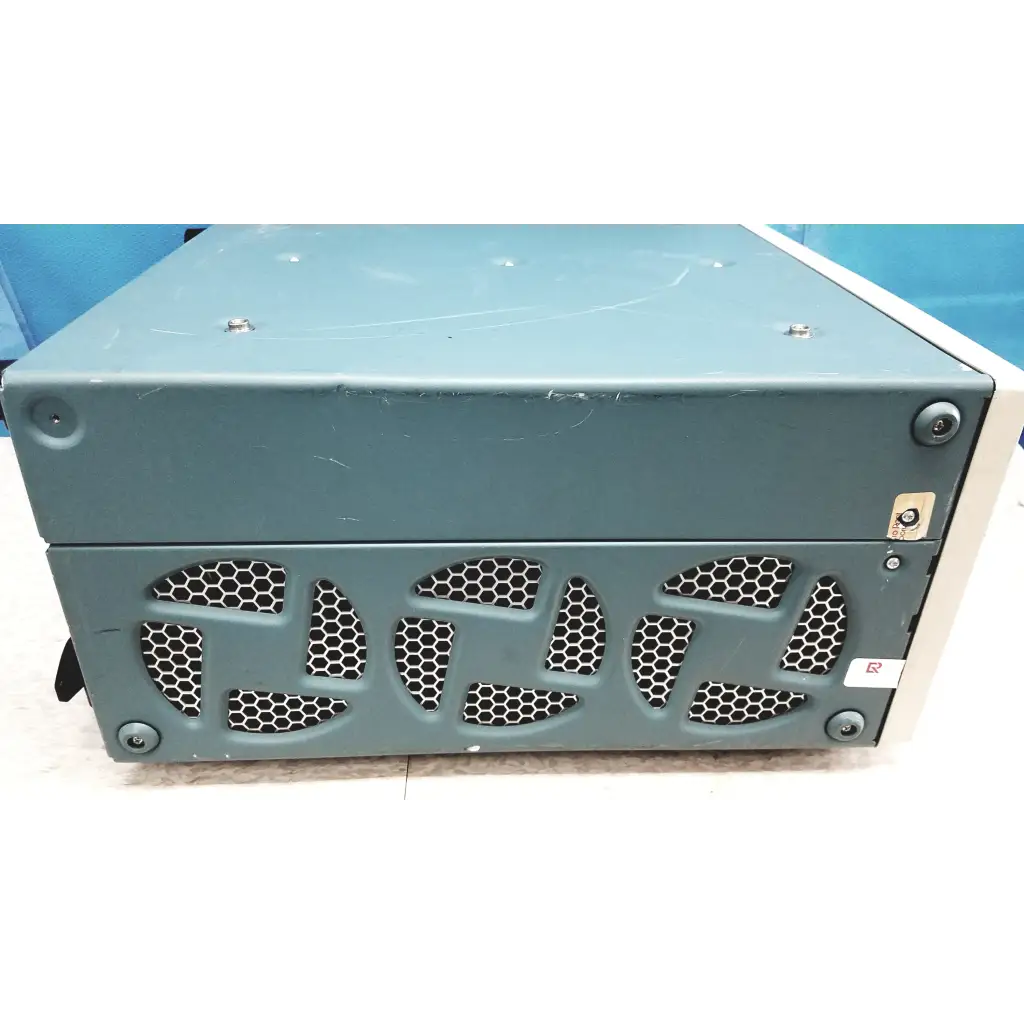 Gray metal industrial power supply unit with hexagonal ventilation grilles for tektronix awg7122c arbitrary waveform generator