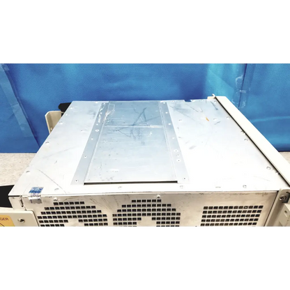 White metal server rack with transparent panel and ventilation grilles for tektronix rsa6106a real-time spectrum analyzer