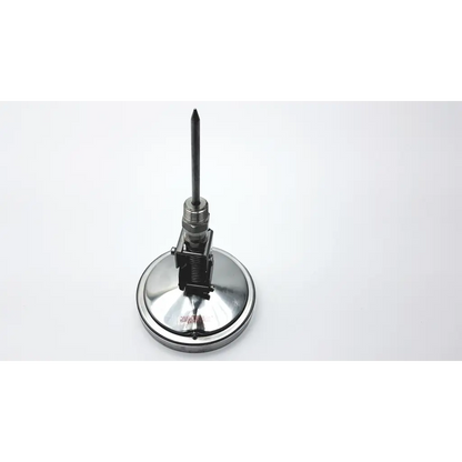 Stainless steel industrial temperature probe with threaded base and black tip for tel-tru thermometer 4°f use