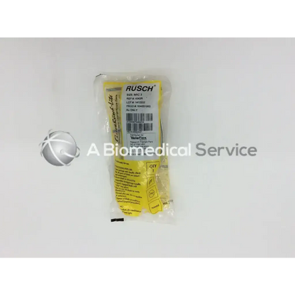 Yellow-packaged rusch mac 3 surgical gloves shown with teleflex green rusch lite disposable metal laryngoscope blade mac 3 4343r