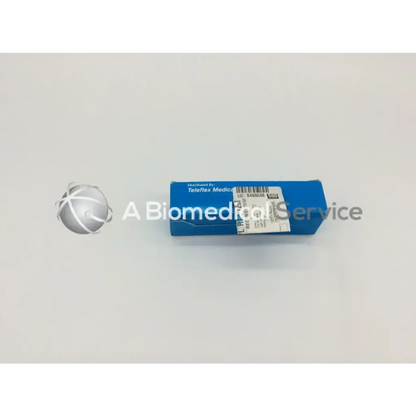 Blue rectangular box with white label and barcode for teleflex rusch fiber optic blade miller 0 005650050 distributed by teleflex medical
