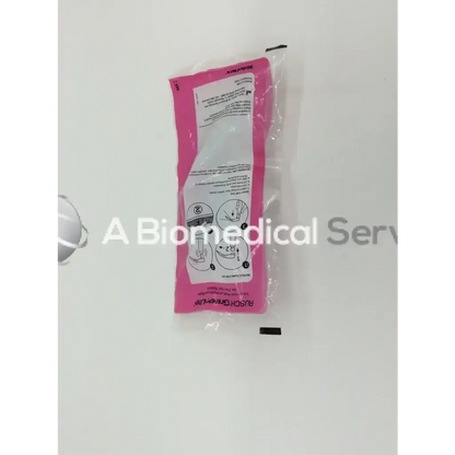 Pink plastic-wrapped teleflex rusch green lite mac 4 metal laryngoscope blade packaging with instructional diagrams
