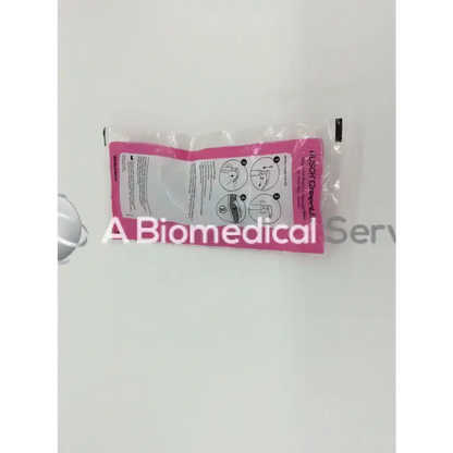 Back view of pink packaged teleflex rusch green lite mac 4 metal laryngoscope blade with instructional diagrams