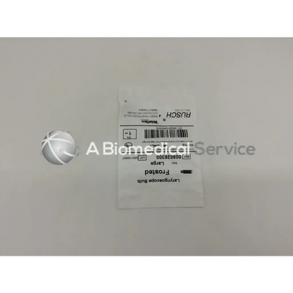 White plastic package containing teleflex rusch frosted laryngoscope bulb for large rusch laryngoscope use