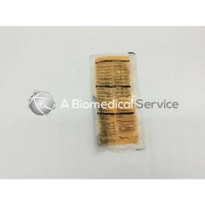 A beige teleflex rusch lite disposable laryngoscope blade sealed in transparent plastic with printed instructions