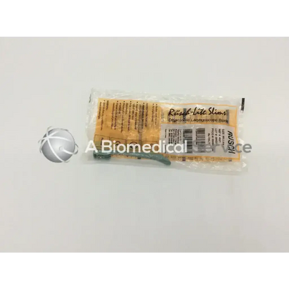 Green teleflex rusch lite disposable laryngoscope blade in clear plastic package with orange label for medical use