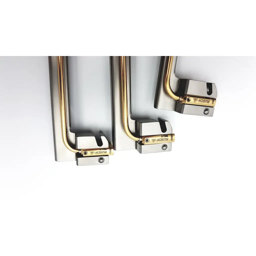 Silver and gold industrial clamps with sleek design in teleflex rusch mri set conditional fiber optic laryngoscope kit