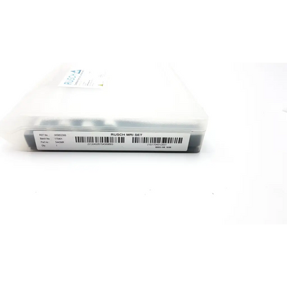 Teleflex Rusch MRI set in a clear plastic case with white label and barcode for conditional fiber optic use