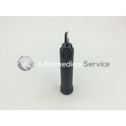 Black plastic dental impression tray with purple handle and textured grip from teleflex rusch trulite mill 0 series
