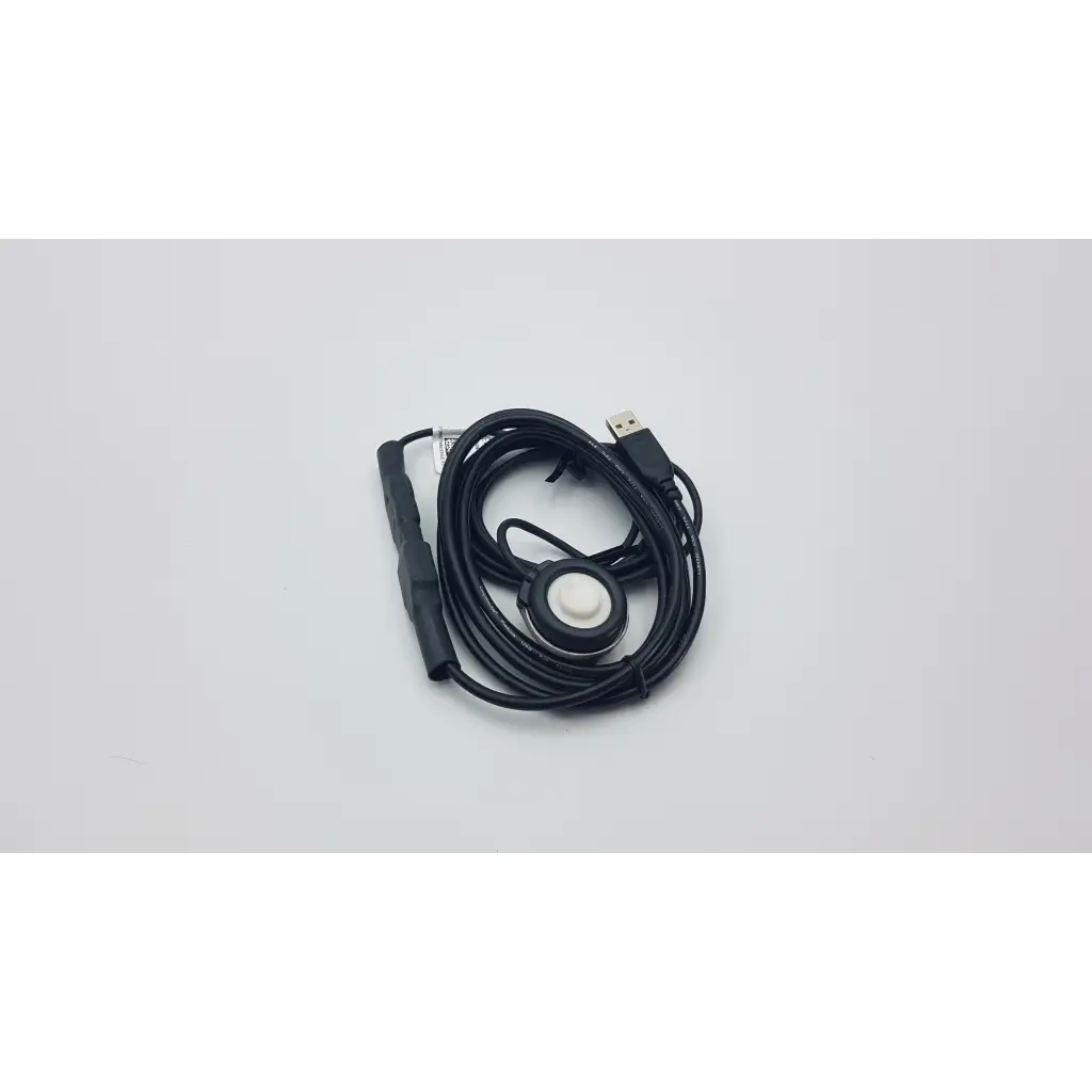 Black usb cable with circular sensor head and textured grip handle for telehealth technologies pcp-usb stethoscope