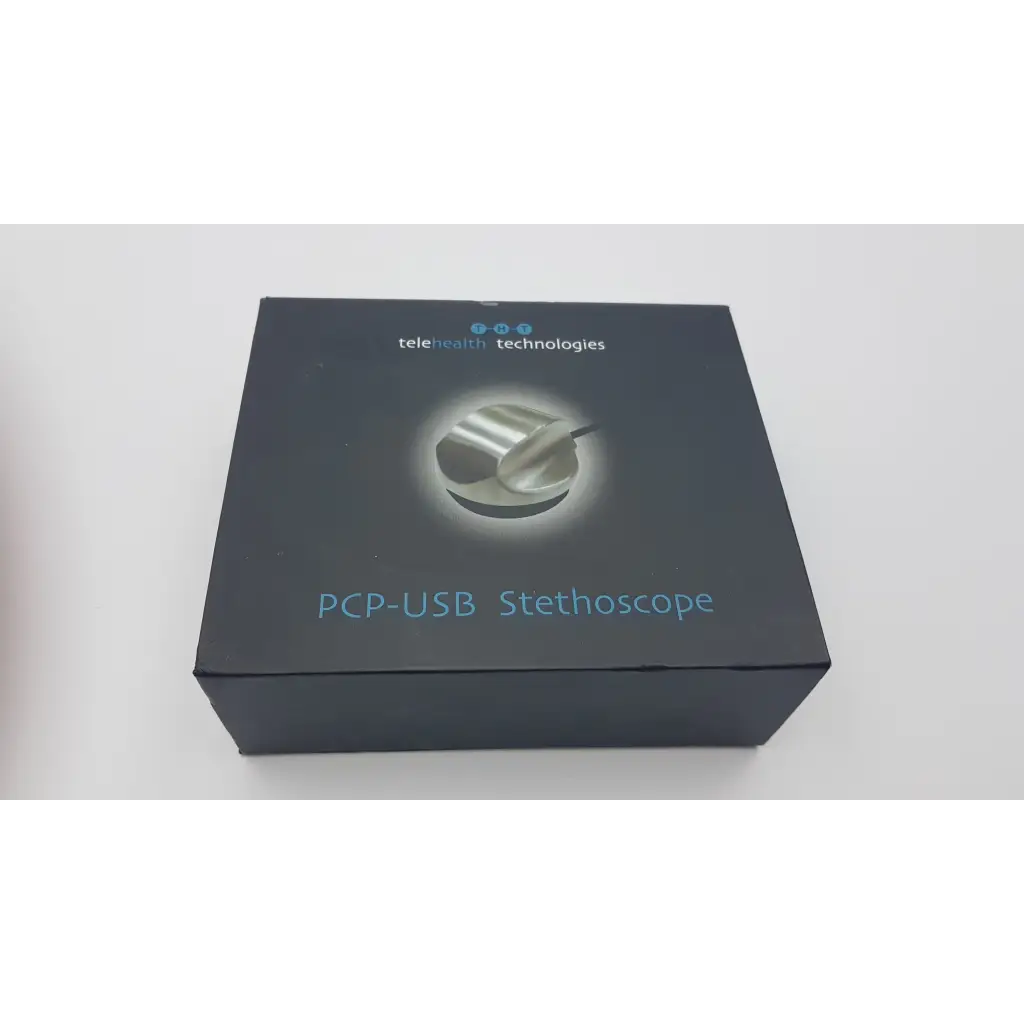 Black box of telehealth technologies pcp-usb stethoscope showing USB connection for telehealth use