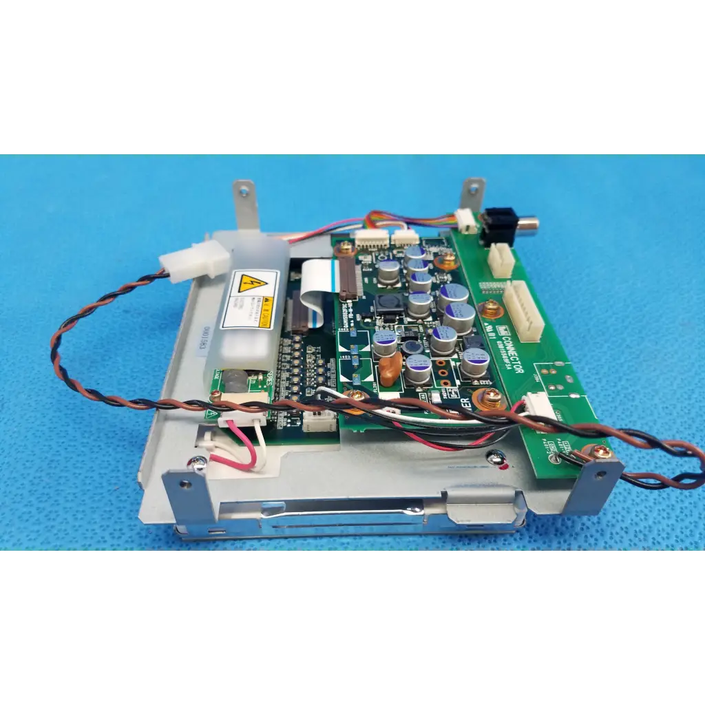 Green circuit board with silver and blue capacitors and copper connectors for teli q3b15569fsa lcd monitor control panel