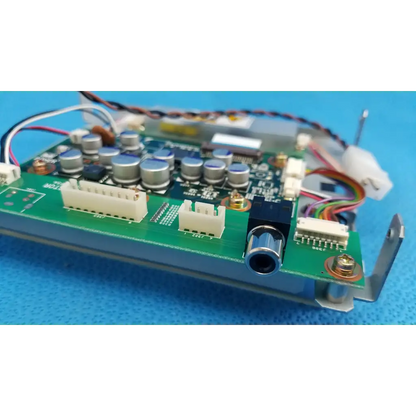 Green circuit board with silver capacitors white connectors and black audio jack for teli q3b15569fsa lcd monitor control panel