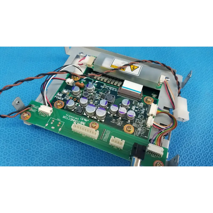 Green printed circuit board with silver capacitors and white connectors for teli lcd monitor control driver board panel