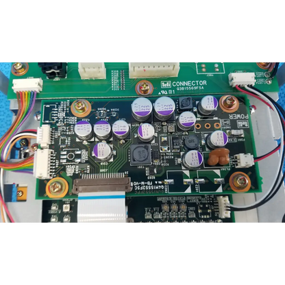 Green printed circuit board with capacitors and connectors for teli q3b15569fsa lcd monitor control driver panel