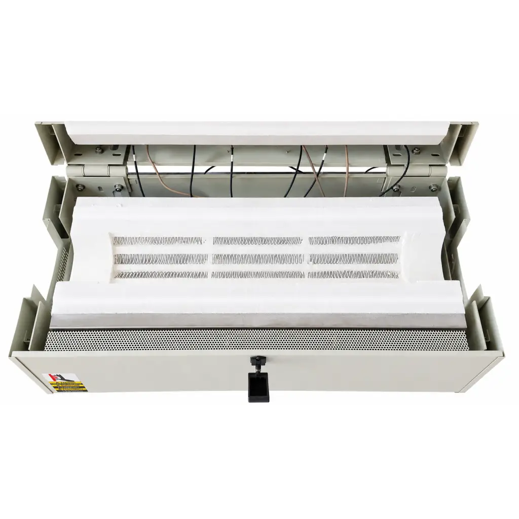 White industrial ceiling-mounted heater with metallic housing and heating elements for biomed certified lindberg blue htf55347c furnace