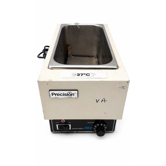 Beige thermo precision scientific 182 analog heated laboratory water bath with stainless steel chamber and