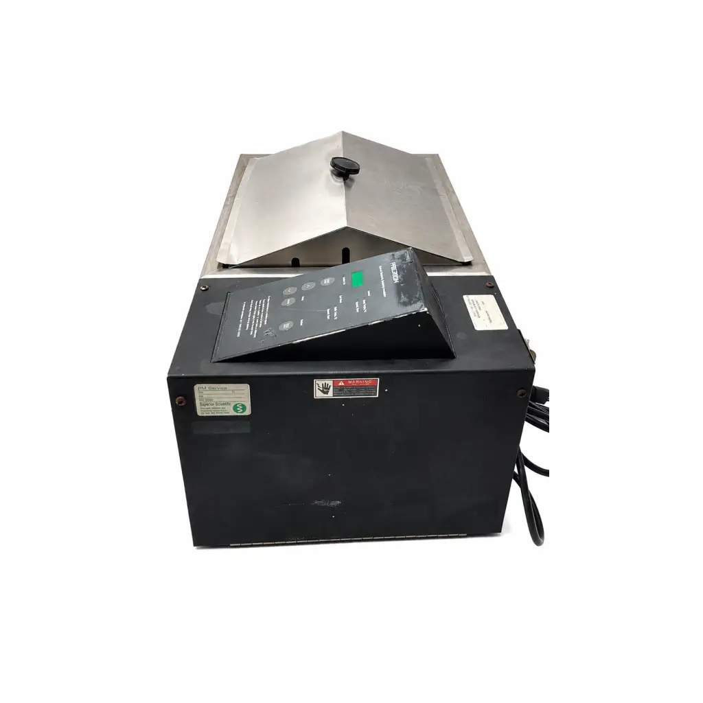 Black rectangular thermo precision scientific 66722 dubnoff metabolic shaking incubator water bath with stainless steel lid biomed certified control panel