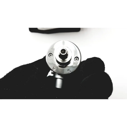 Shiny chrome-plated impact wrench head with central hex socket and screws on thermo scientific apci probe opton-20012