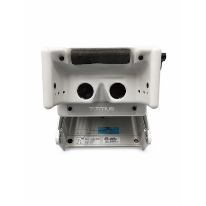 White titmus 2s vision screener with black rubber grip and metallic base biomed certified industrial scanner