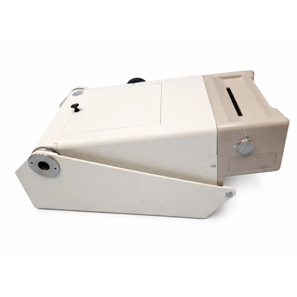 Beige and white titmus 2s vision screener with metallic accents and carrying case biomed certified product