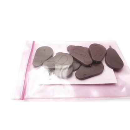 Dark brown pear-shaped silicone guitar picks in clear plastic bag for tool mini receiver 2.0 9ea af5=8 tool mini