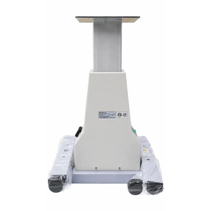 Silver and white biomed certified topcon ait-16 instrument table with adjustable height metal frame for ophthalmic use