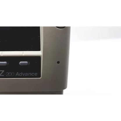 Silver topcon ez 200 advance automatic lensmeter with matte finish and two gray buttons on front panel