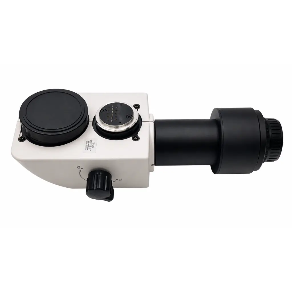 Topcon sr-302 biomed certified black and white adapter attachment with circular lens cover and adjustment knob for fundus camera photo