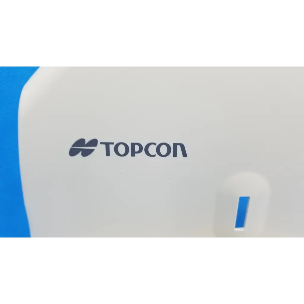 White topcon trc-nw6s retinal camera housing body shroud plastic cover panel with blue accents and modern design