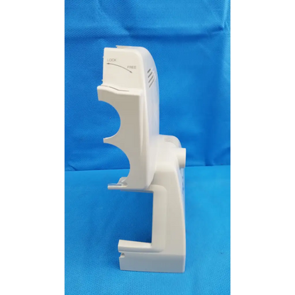 White plastic housing body shroud tray with molded slots for sheets on the back side of trc-nw6s retinal camera