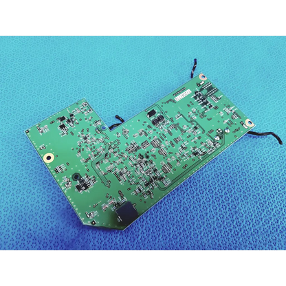 Topcon trc-nw8 ky green pcb control circuit board with black components and silver soldered traces for precise control