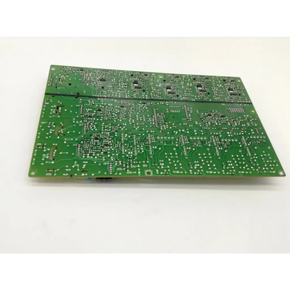 Green rectangular printed circuit board with silver soldered components and copper traces for toshiba e-studio npkb969b ps-hvt-380