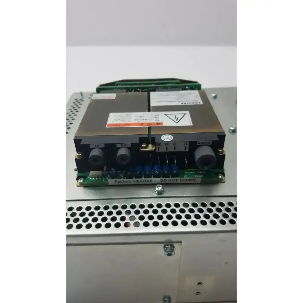 Toshiba high voltage power supply vp-33327 in black and green with three black cylindrical connectors for high voltage power