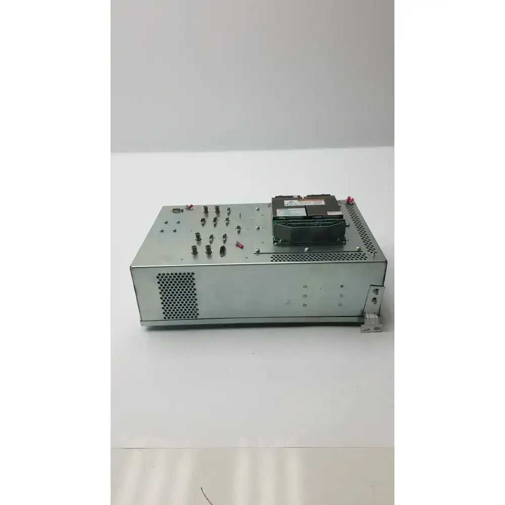 Silver metallic server rack with perforated panels and black component for toshiba high voltage power supply vp-33327
