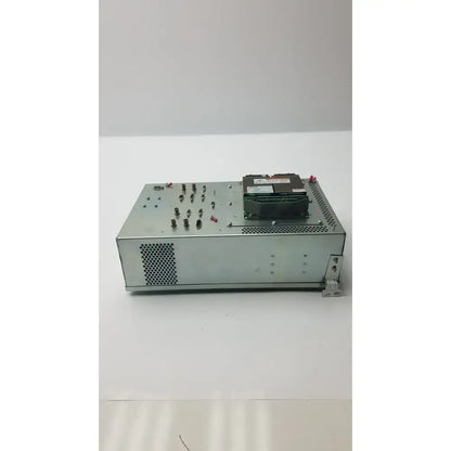 Silver metallic server rack with perforated panels and black component for toshiba high voltage power supply vp-33327