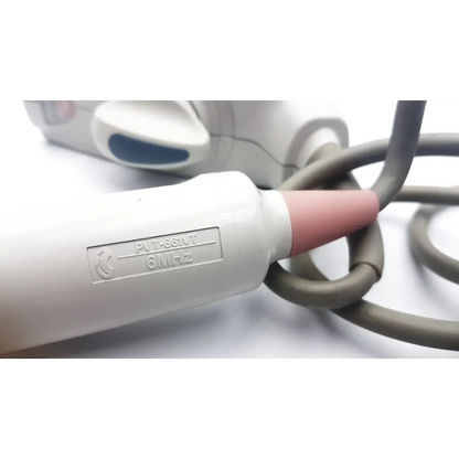 White and pink matte finish toshiba pvt-661vt ultrasound probe transducer engraved with pvt-681t and 5mhz specifications