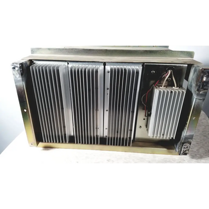 Silver-colored metal heat sink with vertical fins and internal wiring on the toshiba ra power rad92-1008 power supply