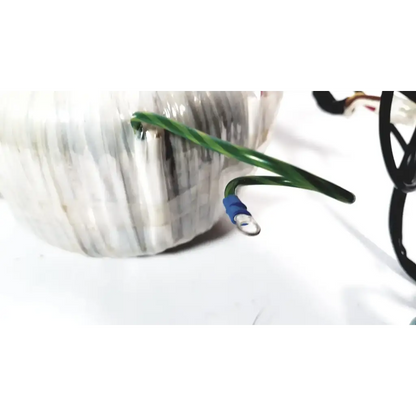 Green insulated wire with blue terminal connector on toshiba transformer bsm31-4471e for xario ultrasound device