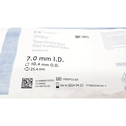 Covidien shiley tracheal tube cuffed murphy eye 7.0 mm i.d. sterile foil and paper wrapper packaging