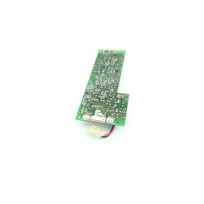 Green rectangular circuit board with electronic components and connector by red black wires for triphase technology bbca2-2 127231nj