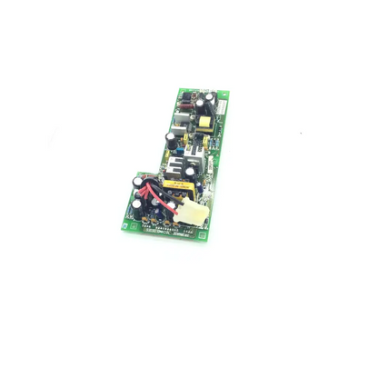 Green pcb with black and yellow capacitors resistors and white connector in triphase technology 206617 bbca2-2 127231nj