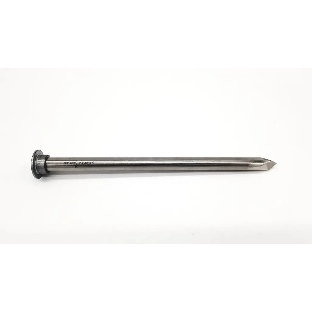 A sleek metallic trocar pyramidal tip 11mm with polished silver finish and pointed tip for precise penetration