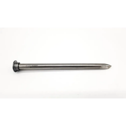 A sleek metallic trocar pyramidal tip 11mm with polished silver finish and pointed tip for precise penetration