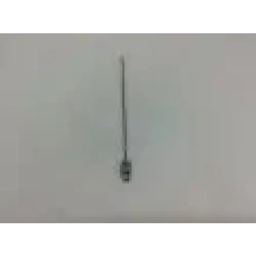 A slender metallic byron infiltration cannula with a long shaft and rectangular head for precise medical use