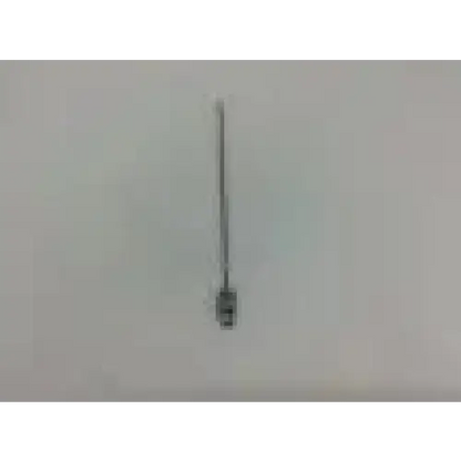 A slender metallic byron infiltration cannula with a long shaft and rectangular head for precise medical use
